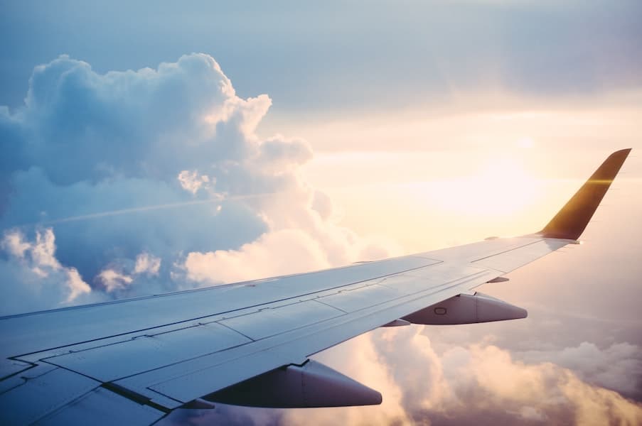 Sunset from a plane