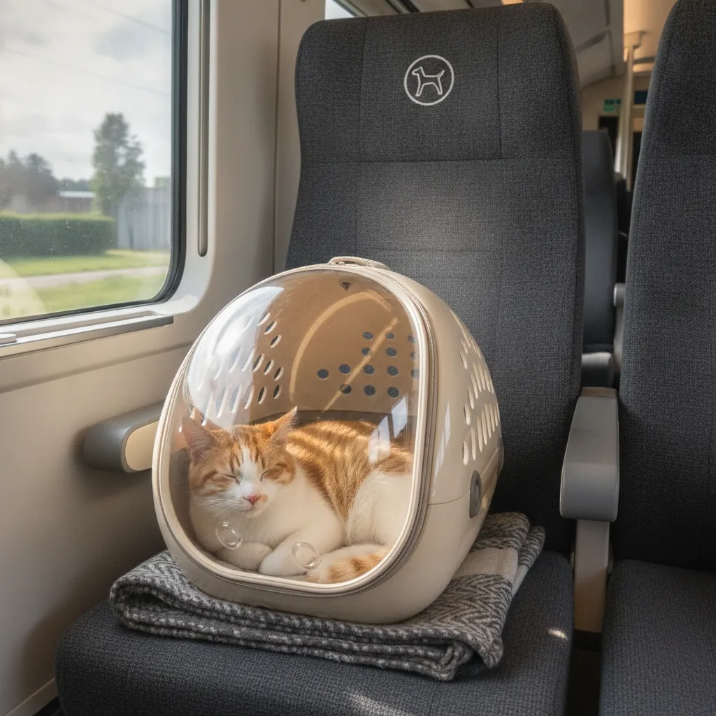 voyager avec un animal train